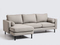 Ecksofa mit Strukturstoff 260 x 165 x 85 cm - Beige - Mit Chaiselongue und Metallfüßen