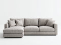 Ecksofa mit strukturiertem Stoffbezug - Hellgrau - ca. 285 x 170 x 88 cm - Modernes Design mit breiter Recamiere für Wohnzimmer