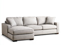 Ecksofa mit verlängerter Sitzfläche - Strukturstoff 250 x 165 x 90 cm - Beige - breite Armlehnen - modernes Design
