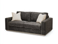 Zweisitzer Sofa aus samtähnlichem Stoff 178 x 94 x 86 cm - Anthrazit - Modernes Design mit Kontrastkeder für das Wohnzimmer