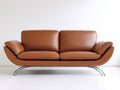 Zweisitzer Sofa mit Bezug in Lederoptik 198 x 92 x 84 cm - Cognacbraun - Modernes Design mit Metallgestell