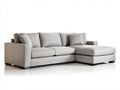 Ecksofa mit Webstoffbezug 285x190x88 cm - Hellgrau und Schwarz - moderne L-Form mit großzügiger Relaxfläche