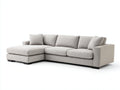 Ecksofa mit Strukturstoff 285 x 170 x 85 cm - Beige - Mit Chaiselongue und niedrigen Füßen