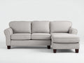 Ecksofa aus Strukturstoff 245 x 160 x 88 cm - Hellbeige - klassische Form mit breiter Recamiere