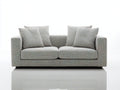 Zweisitzer Sofa aus strukturiertem Webstoff 182 x 96 x 84 cm - Hellgrau - Modernes Design mit breiten Armlehnen und niedrigem Sockel