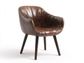 Sessel mit Bezug in Lederoptik 76 x 73 x 84 cm - Braun - Retrodesign für Wohnzimmer und Arbeitszimmer