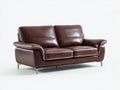 Zweisitzer Sofa aus Kunstleder 190 x 92 x 88 cm - Dunkelbraun - modernes Design mit Metallfüßen