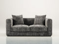 Zweisitzer Sofa mit Strukturstoffpolsterung 190 x 94 x 82 cm - Dunkelgrau - Modernes Design für Wohnzimmer