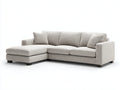 Ecksofa aus Webstoff 270 x 170 x 86 cm - Hellgrau - moderne L-Form mit breiter Recamiere