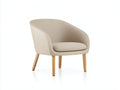 Sessel mit Strukturstoff 78 x 72 x 78 cm - Beige - Gepolstert mit Armlehnen und Holzbeinen