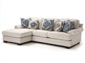 Ecksofa mit Ottomane und Stoffbezug 285 x 180 x 95 cm - Beige - Klassisches Design für Wohnzimmer
