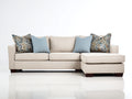 Ecksofa mit Strukturstoff 255 x 160 x 86 cm - Beige - Mit Chaiselongue und Holzfüßen
