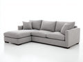 Ecksofa mit verlängerter Sitzfläche - Strukturstoff 255 x 170 x 88 cm - Hellgrau - breite Sitzfläche - modernes Design